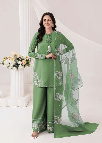 Embrose Embroidered - 3pc - Jade Green - Lawn