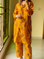 Floral Leaf Print 2Pcs Stitched