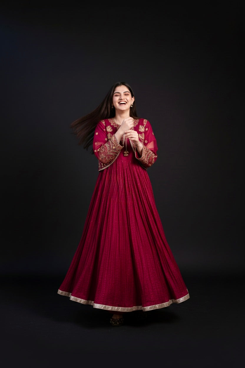 Huda-Maroon 3pc