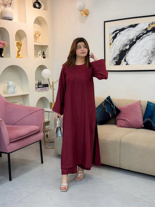 Afrozeh Maroon 2pc