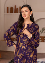 Floral Leaf Print 2Pcs Stitched