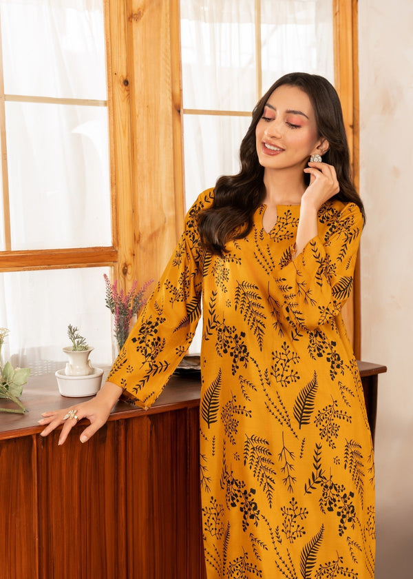 Floral Leaf Print 2Pcs Stitched