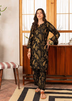 Floral Leaf Print 2Pcs Stitched