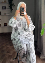 Floral Leaf Print 2Pcs Stitched